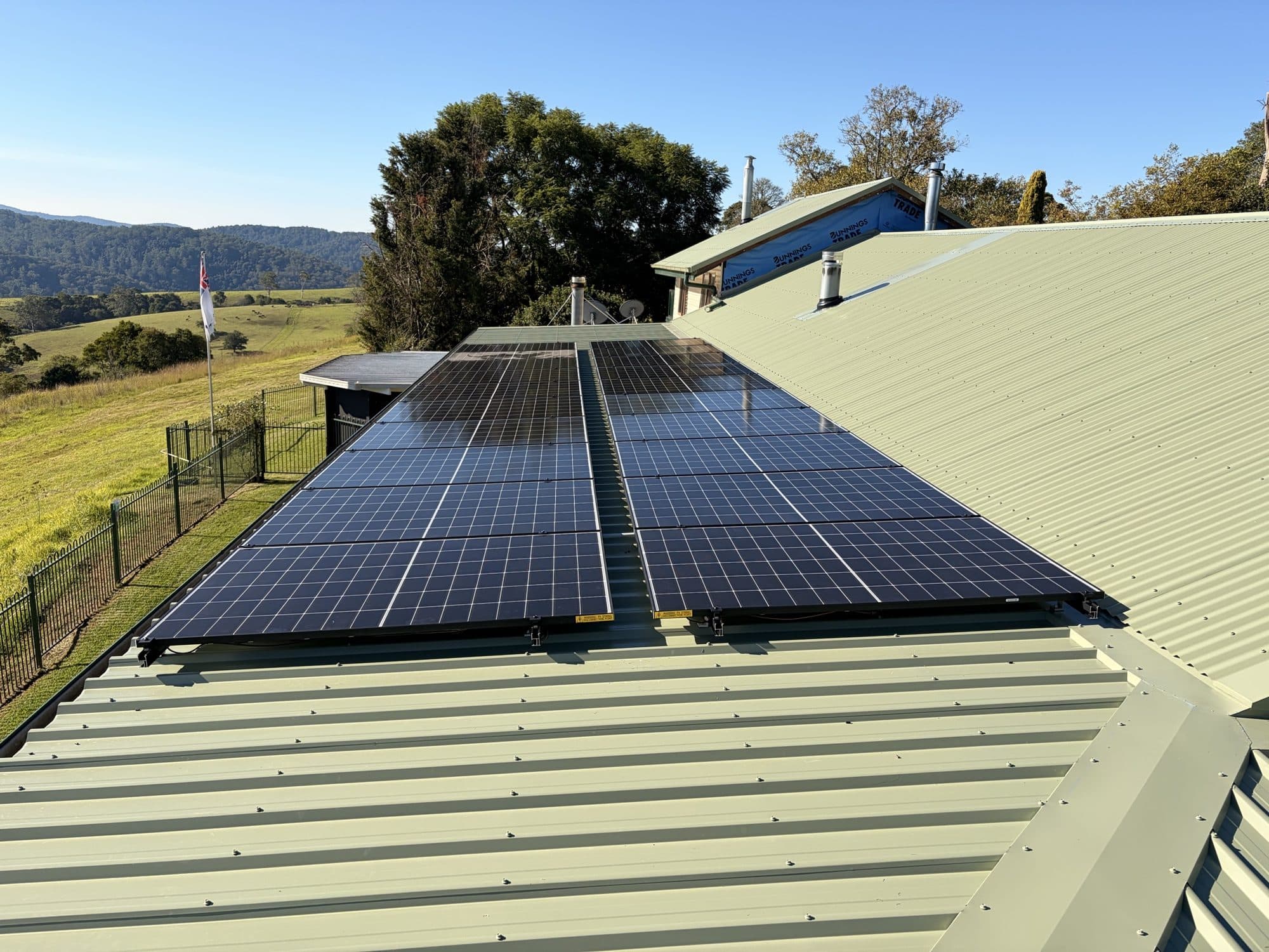 Solar panels on a home roof in Bonville